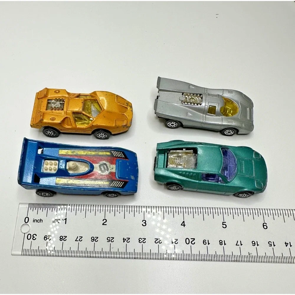 Vtg Corsi Juniors Growlers Can Am Racer Marco XP Yellow Porsche Ford GT Car Set